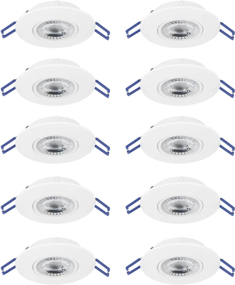 Zujar inbouwspot - LED - Ø 90 mm - 10 stuks de EGLO en Blanc – photo produit