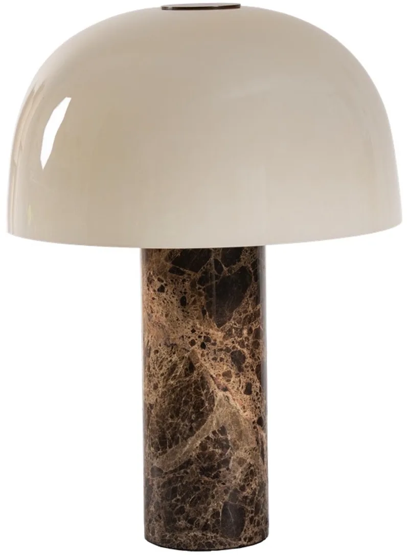 Barbara Bol Ø 27.5cm tafellamp 2x E14 Beige/Marble base H30cm de ETH en Beige – photo produit