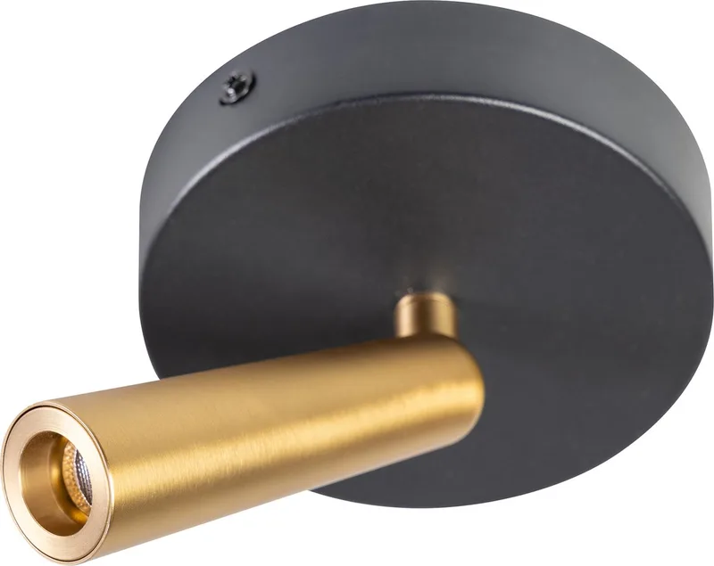 Barry Spot led 1x3w 2700k rond zwart+mat messing dimbaar W135xH165mm 66Lm fra ETH i Sort – produktbillede