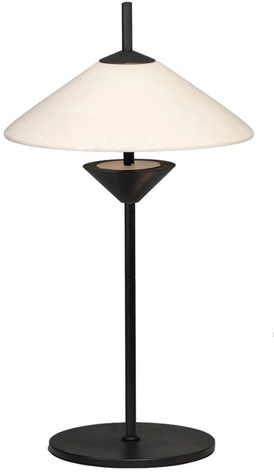Claide tafellamp 8w 3 stappen dimbaar zwart + kap zand gecraqueleerd de ETH en Blanc – photo produit