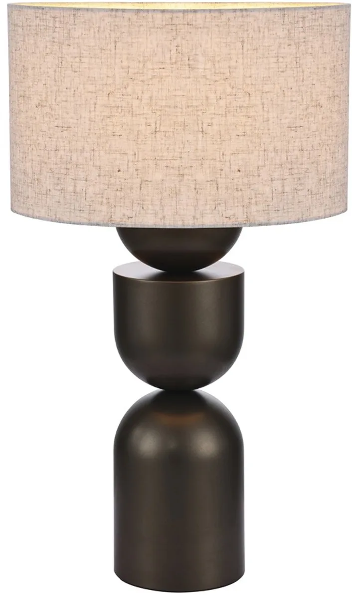 Daphne Tafellamp Met Linnen Kap Beige 1 Lichts by ETH in Brown – product photo