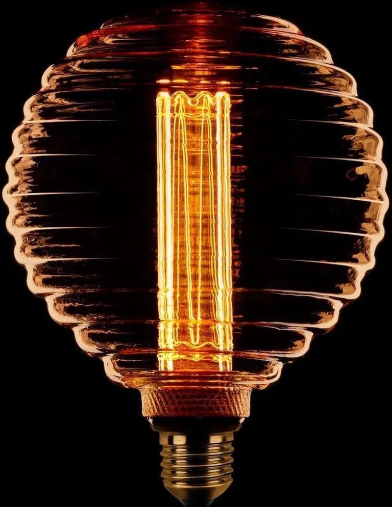 Deco led kooldraad 33F 12x17cm 1w/2.5w/5w 3 standen E27 1800k amber/goud glas scene switch 40-100-200l 3 standen dimbaar från ETH – produktbild