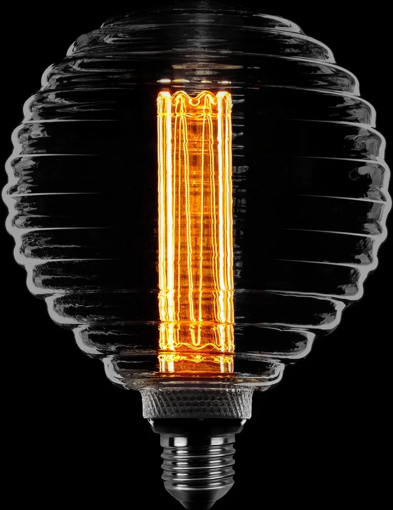 Deco led kooldraad 33S 12x17cm 1w/2.5w/5w 3 standen E27 1800k smoke glas scene switch 40-100-200l 3 stappen dimbaar van ETH – productfoto
