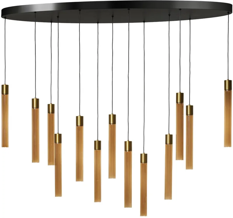 Evelyn Hanglamp rond 13L 5W Dimbaar 2m kabel Zwart/Koper van ETH in Zwart – productfoto