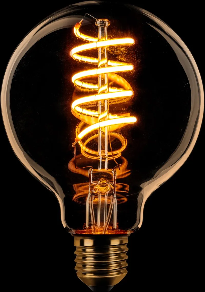 Globe 80mm Filament spiraal LED 7.5w E27 240v 2200k dimbaar Goud von ETH – Produktfoto