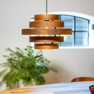 Hanglamp | walnut | 5 lichts | hout metaal | modern från ETH – produktbild 1 av 3