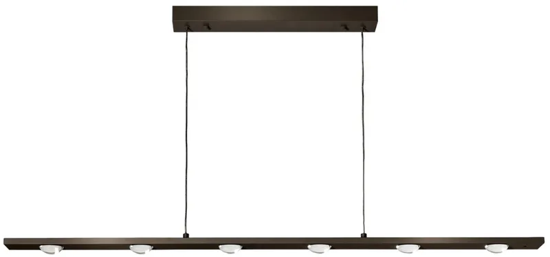 Jake Hanglamp Led met lens 2700k 42w dimbaar op lamp L1300xW80 de ETH en Anodic Brown – photo produit