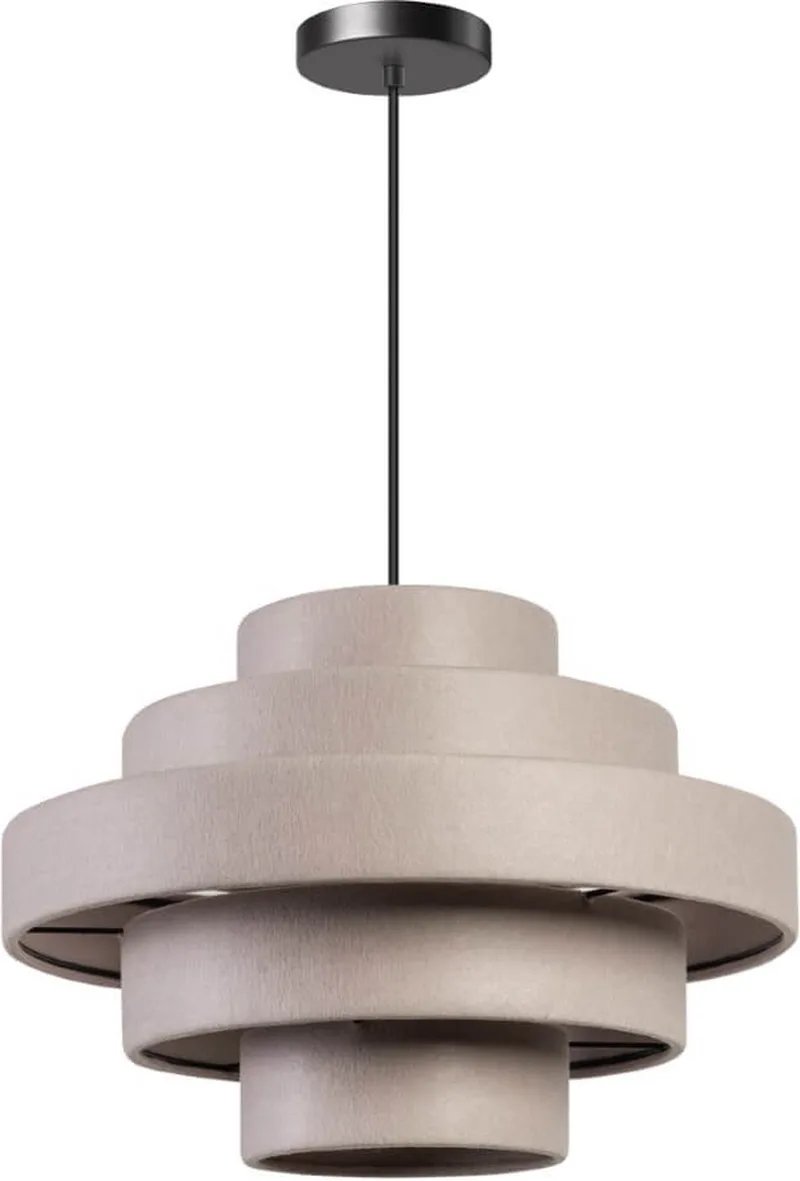 Jones hanglamp 5 x stof ring kleur creme/zand excl. 1x E27 de ETH en Cremé – photo produit