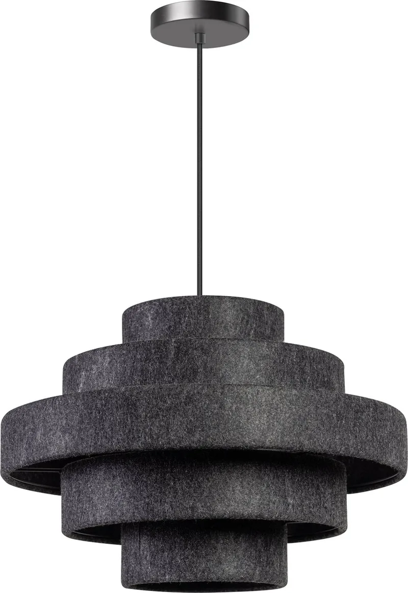 Jones hanglamp E27 5 x stof ring kleur grijs de ETH en Anthracite – photo produit