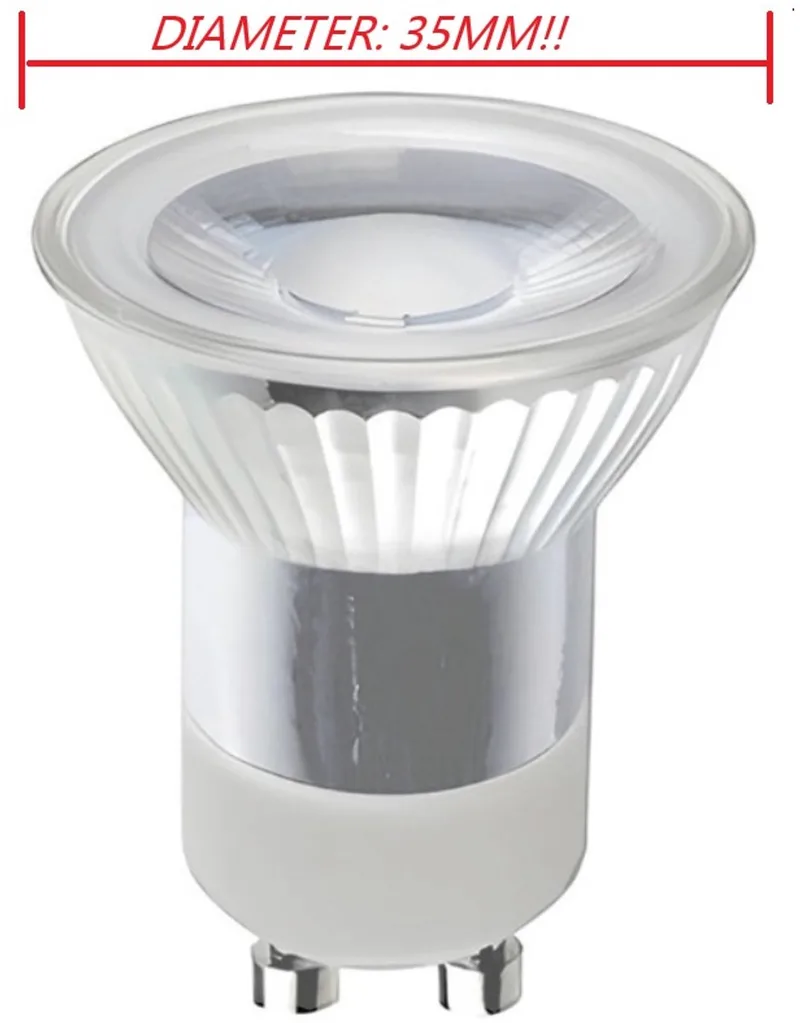 Led GU10 D35mm 3w 2700k 250Lm 3 stap dimbaar 35x47mm de ETH – photo produit