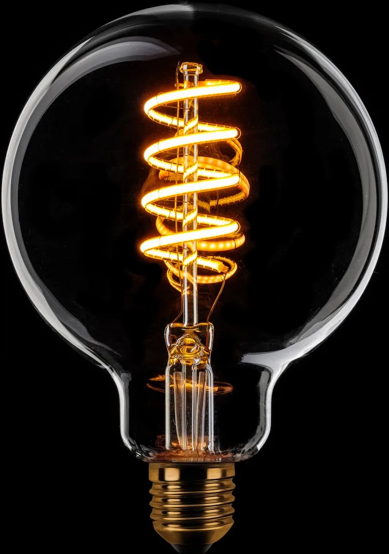 Led Spiraal Globe 95mm E27 6W 3 stappen dimtone sceneswitch 2200k-2400k-2700k Helder 110+260+550L + mem. fra ETH – produktbillede