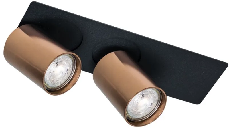 Lieke plafondspot 2 lichts GU10 Zwart/Coffee de ETH en Noir – photo produit