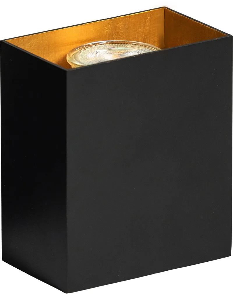 Minke Wandlamp Zwart/Gouden binnenzijde excl. 1xGU10 fra ETH i Sort – produktbillede