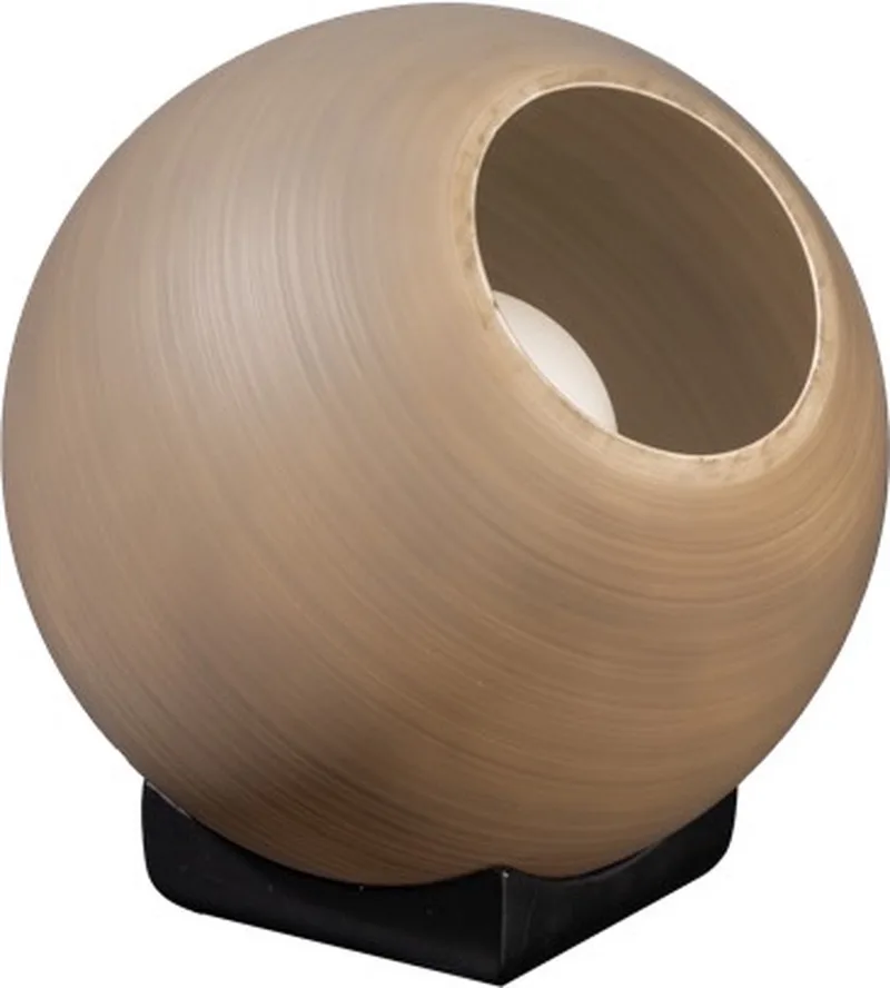 Orb tafellamp 1x E27 Taupe/grijs glas 25cm / zwart de ETH en Taupe – photo produit