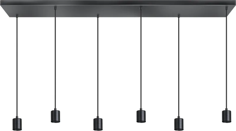 Origin hanglamp balk 6x E27 1300x250x25mm 200cm kabel zonder glas von ETH in Schwarz – Produktfoto