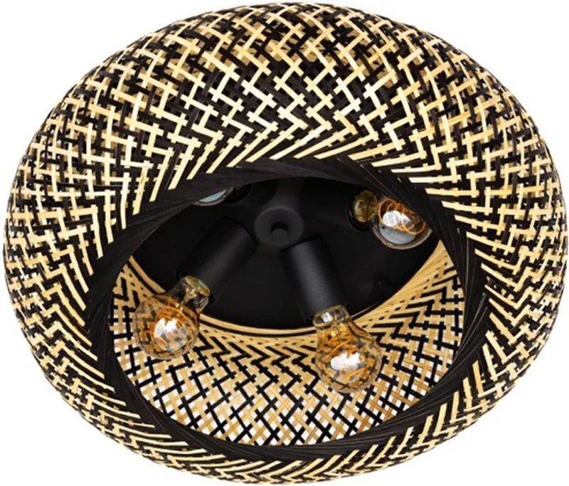 Otis plafonniere rattan dia.50cm 4 x E27 fra ETH i Sort – produktbillede