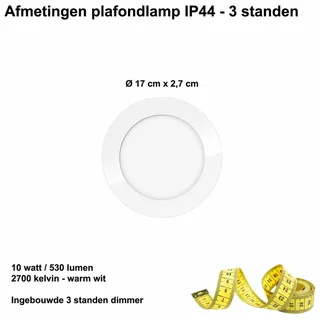Plafondlamp | 17 cm | Anne plafondlampen IP44 | LED | wit | kunststof metaal | diffuse verlichting de ETH – photo produit 3 sur 3