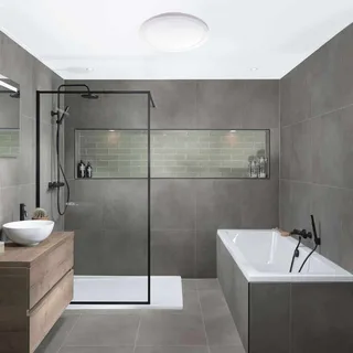 Plafondlamp | 26 cm | Anne plafondlampen IP44 | LED | wit | kunststof metaal | moderne functionele de ETH – photo produit 2 sur 3