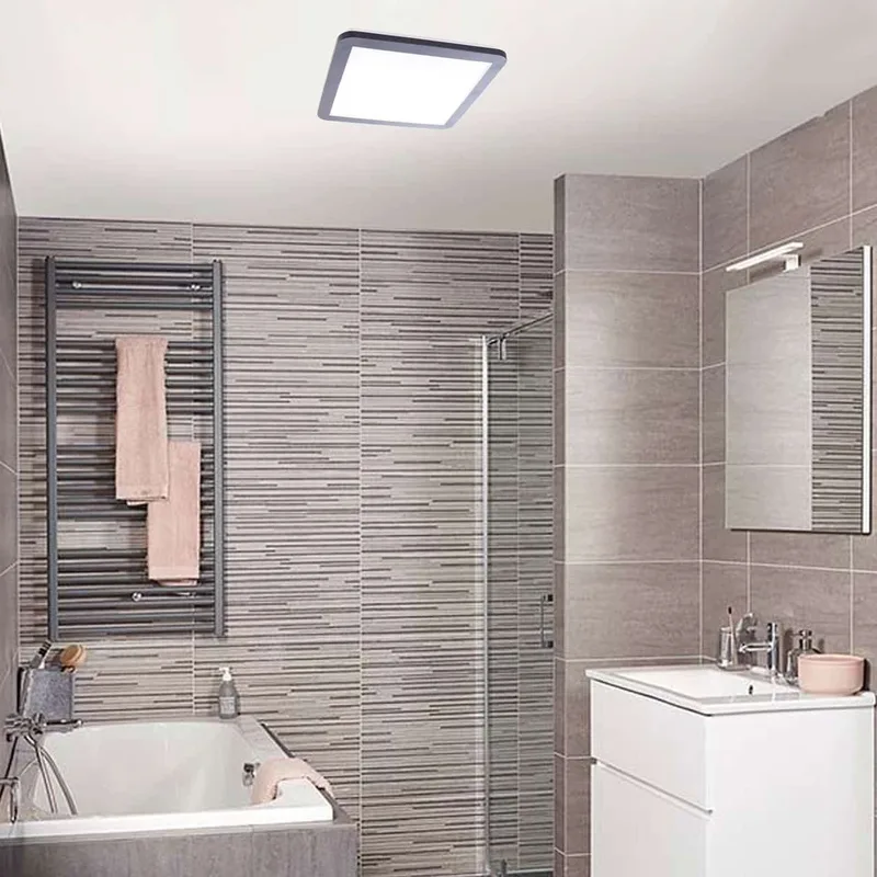 Plafondlamp | 30 cm | Anne plafondlampen IP44 | LED | zwart | kunststof metaal | moderne functionele de ETH – photo produit 2 sur 3
