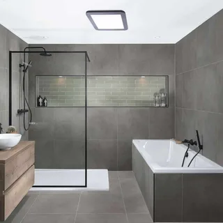 Plafonniere | 22 cm | Anne plafondlampen IP44 | LED | zwart | kunststof metaal | moderne functionele van ETH – productfoto 2 van 3
