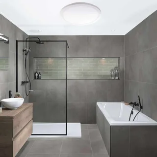 Plafonniere | 40 cm | Anne plafondlampen IP44 | LED | wit | kunststof metaal | moderne verlichting de ETH – photo produit 2 sur 3