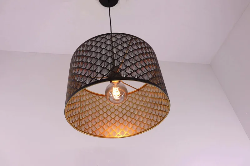 Sfeervolle hanglamp Laser - 40cm - goud opengewerkt de ETH en Noir – photo produit