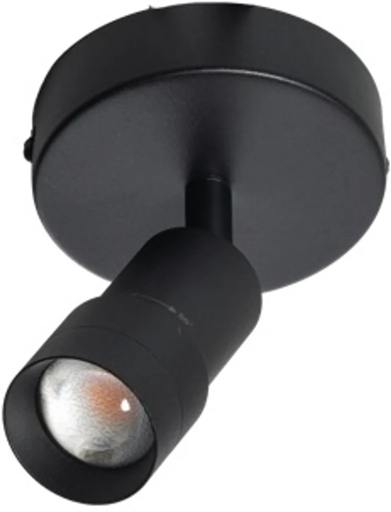 Spot Liam Led hoek instelbaar 3 step dimming 2700k 1x7w Dia.100mm från ETH i Svart – produktbild