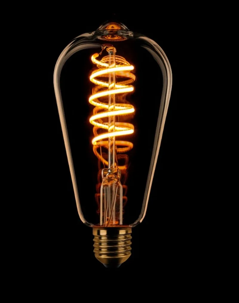 ST64 Edison Filament spiraal LED 4w E27 240v 2200k dimbaar Goud glas de ETH – photo produit