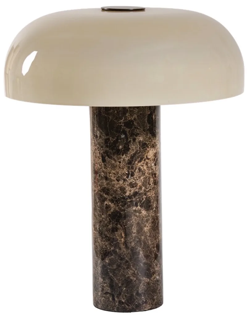 tafellamp Barbara Plat Ø30cm 2x E14 Beige/Marble H37cm de ETH en Beige – photo produit