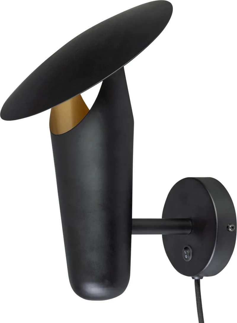 The Britt - Wandlamp - GU10 - Aan/uit op koker - Messing de ETH en Noir – photo produit