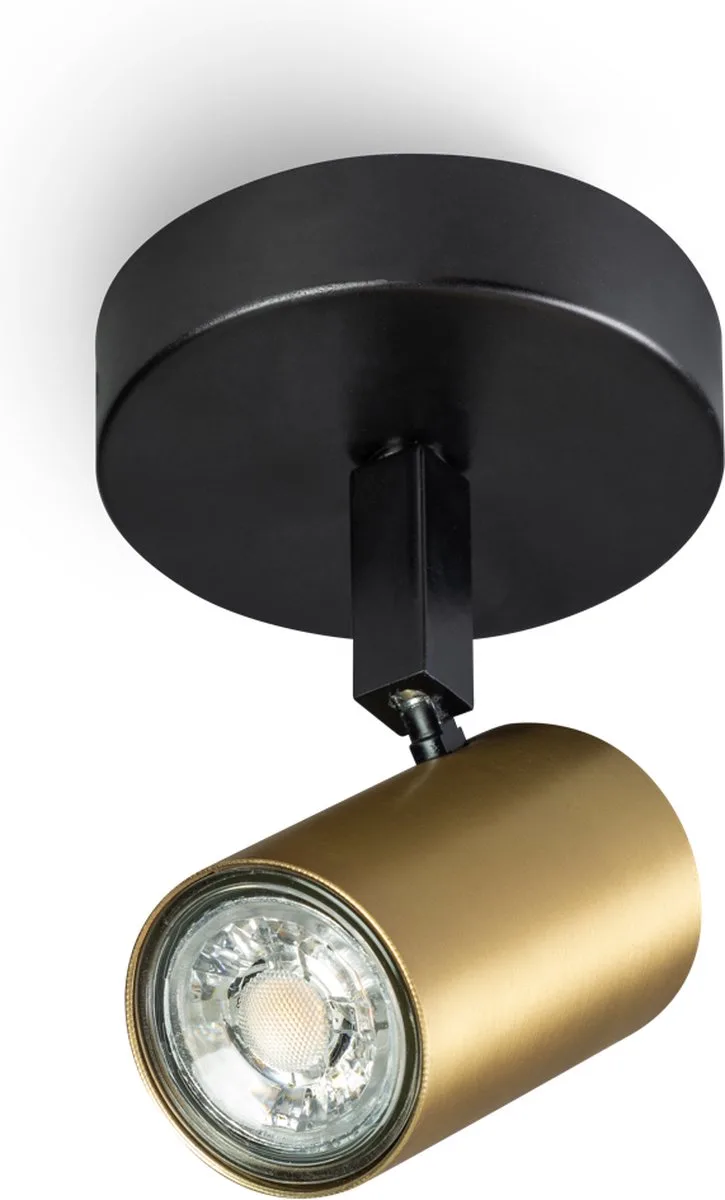 The Common- Spot - GU10 - 1 Lichtbron Zwart + mat messing fra ETH i Goud Zwart – produktbillede