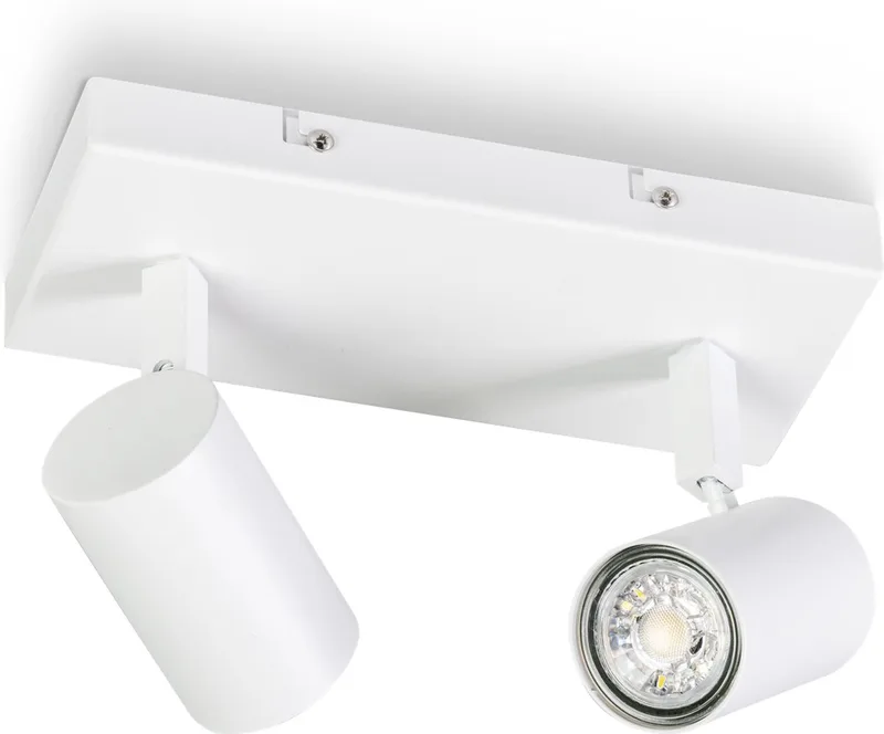 The Common - Spot - GU10 - 2 Lichtbronnen op balk de ETH en Blanc – photo produit