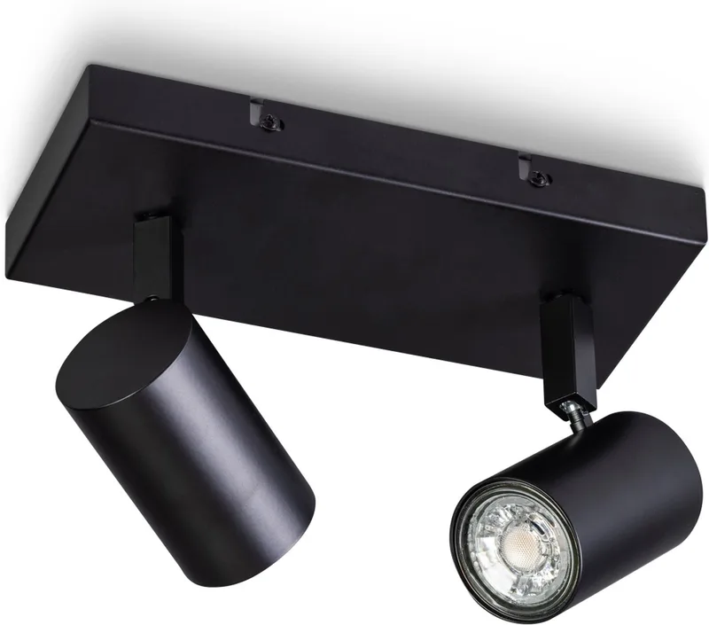 The Common - Spot - GU10 - 2 Lichtbronnen op balk de ETH en Noir – photo produit