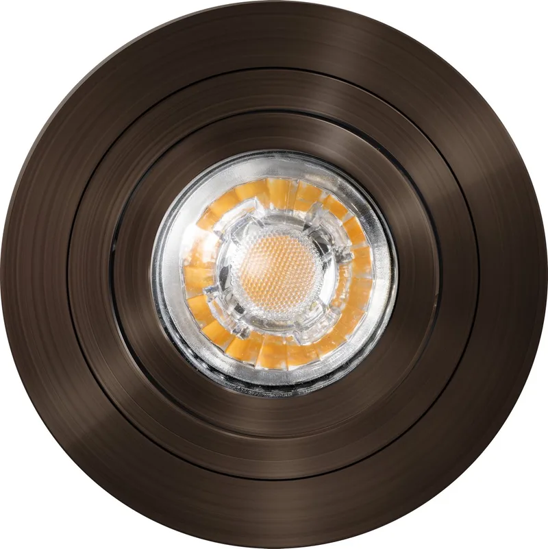 Urban inbouwspot rond kantelbaar 51mm dia 92mm h25mm + GU10 fitting zaag 80mm de ETH en Anodic Brown – photo produit
