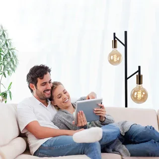 Vloerlamp | 35 cm | sticks | 2 lichts | E27 | goud zwart | metaal | moderne sfeerverlichting van ETH – productfoto 2 van 3