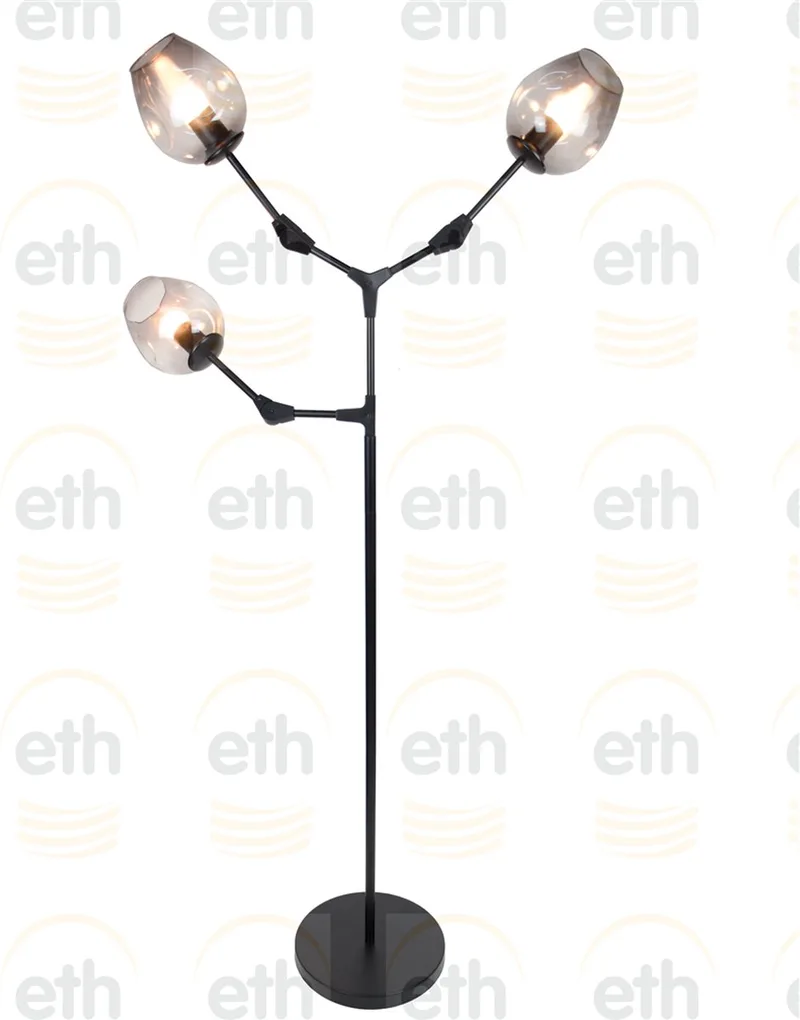 vloerlamp Lime 3x E27 smoke glas de ETH en Noir – photo produit