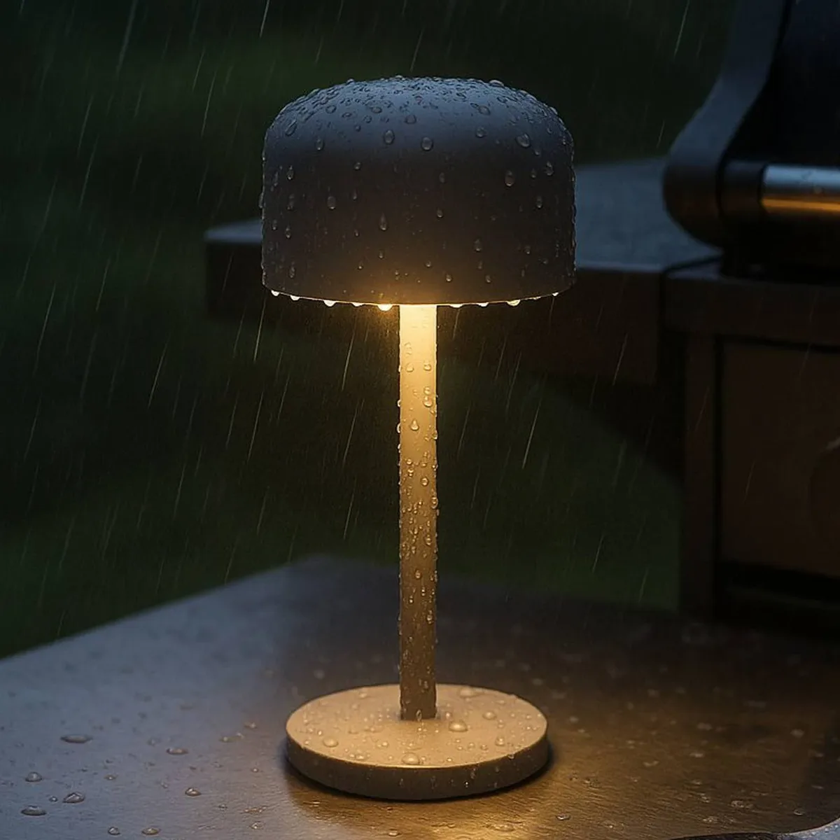 LED tafellamp Finley, Hoogte 22 cm Metaal, IP54 fra FH Lighting i Zandgrijs – produktbillede