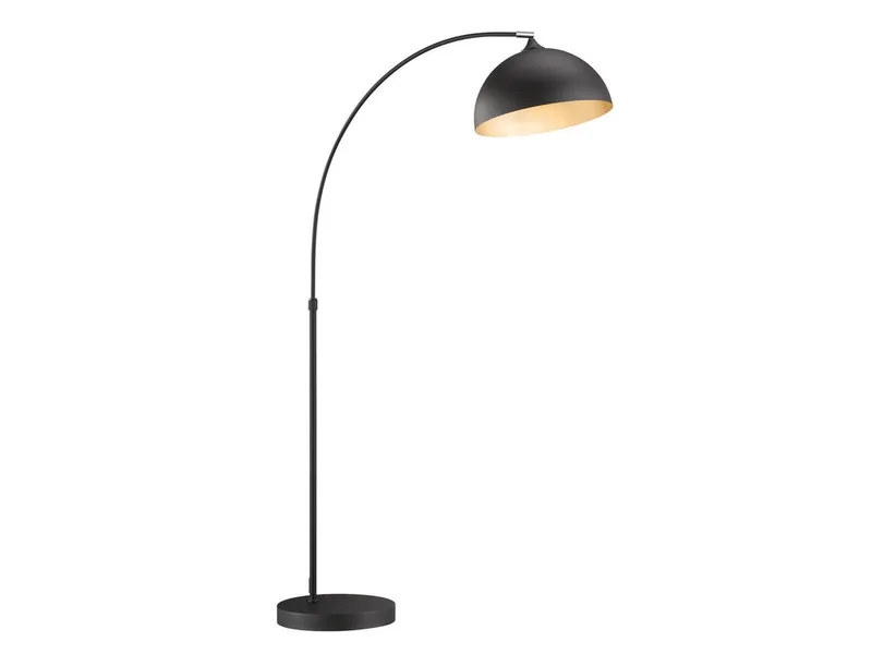 LED Bogenlampe, Dimmfunktion, LED wechselbar, Warmweiß, Große Industrial Stehlampe ge-bogen Gold-en, dimmbar H: 200cm by Fischer & Honsel in Black – product photo