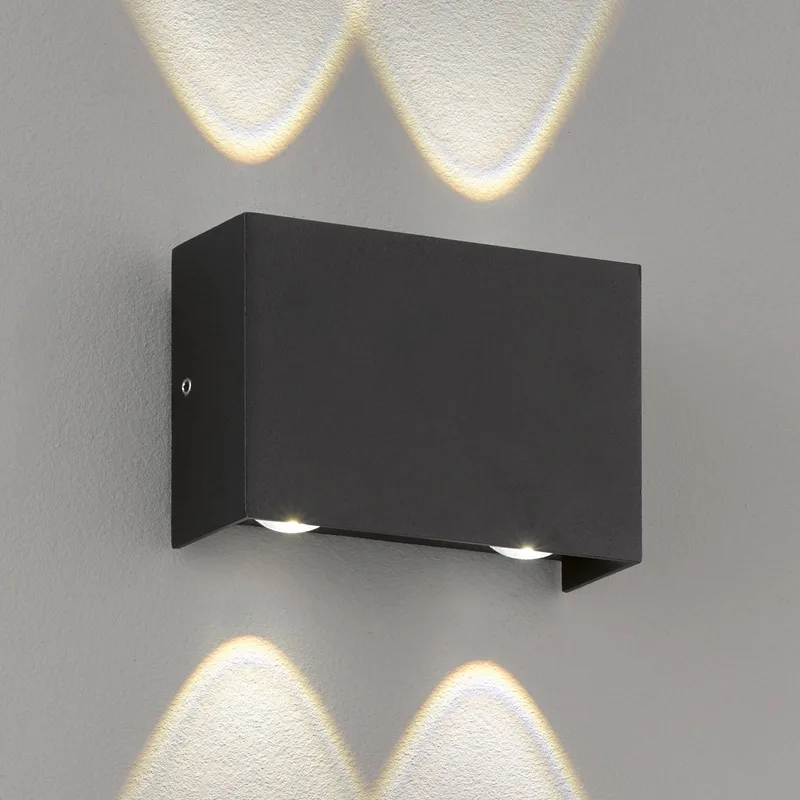 Tokio udendørs LED-væglampe i sort, 4 lyskilder fra Fischer & Honsel i Sort, Mat – produktbillede
