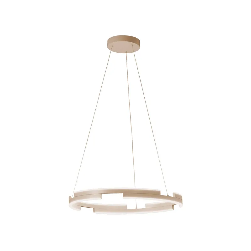 LED hanglamp Circly, zandkleurig, Ø 60 cm, metaal, CCT de Fischer & Honsel en Zand – photo produit