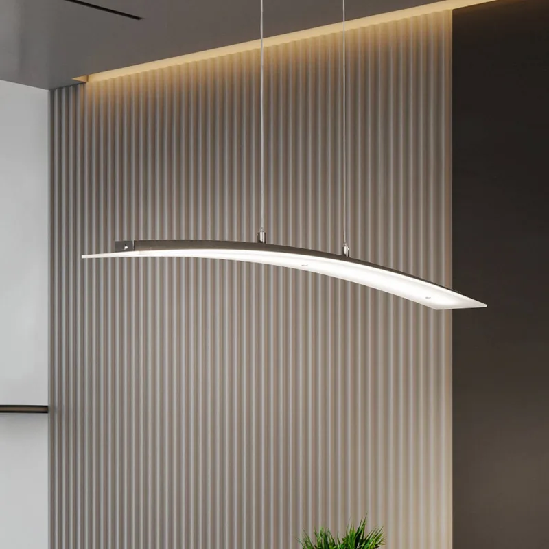 LED hanglamp Mavero, lengte 90 cm, CCT, touchdimmer fra Fischer & Honsel i Nikkel – produktbillede