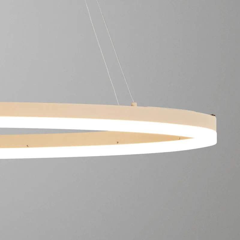 LED hanglamp Silvio, lengte 100 cm, zandkleurig, metaal, CCT fra Fischer & Honsel i Zand – produktbillede