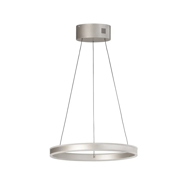 LED hanglamp Silvio, Ø 50 cm, metaal, CCT från Fischer & Honsel i Mat nikkel – produktbild