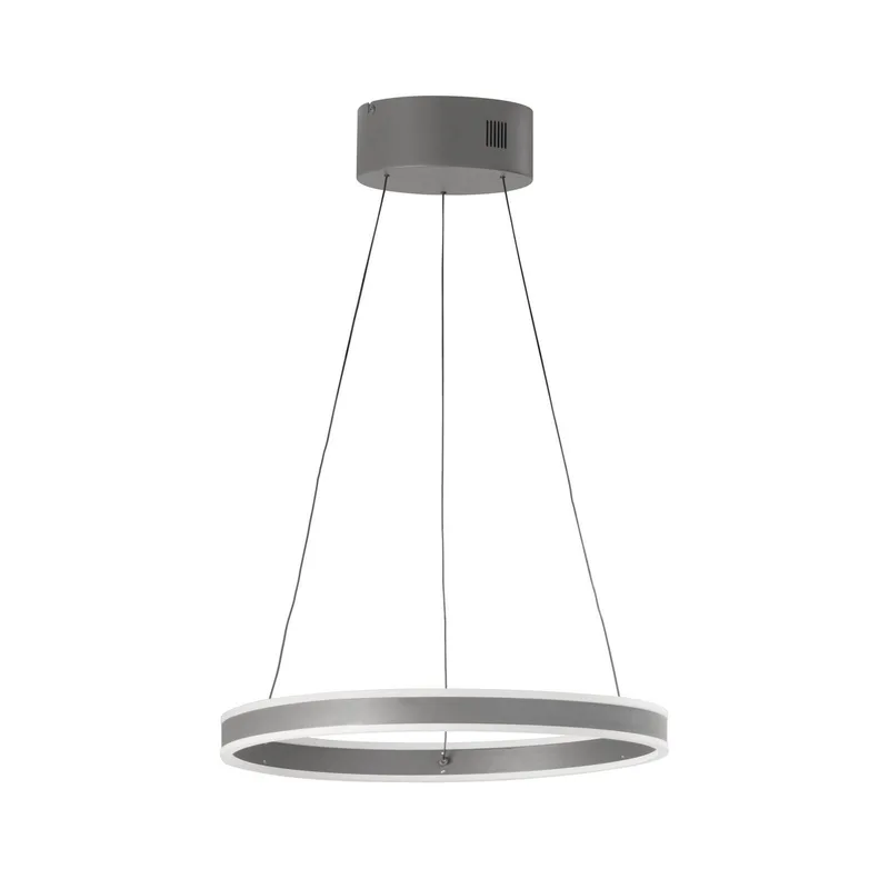 LED hanglamp Silvio, Ø 50 cm, metaal, CCT från Fischer & Honsel i Zandgrijs – produktbild
