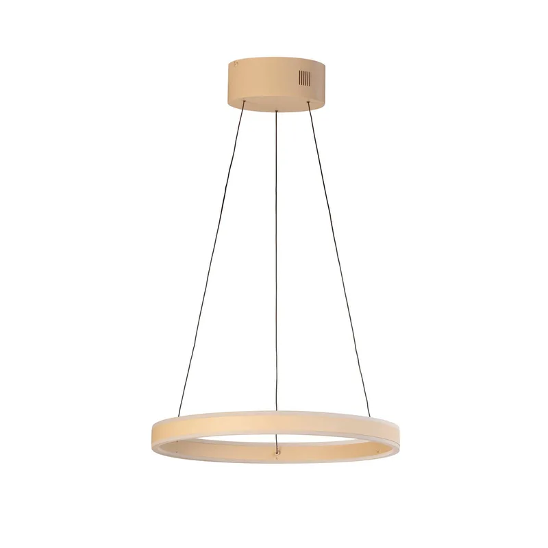 LED hanglamp Silvio, Ø 50 cm, zandkleurig, metaal, CCT by Fischer & Honsel in Zand – product photo