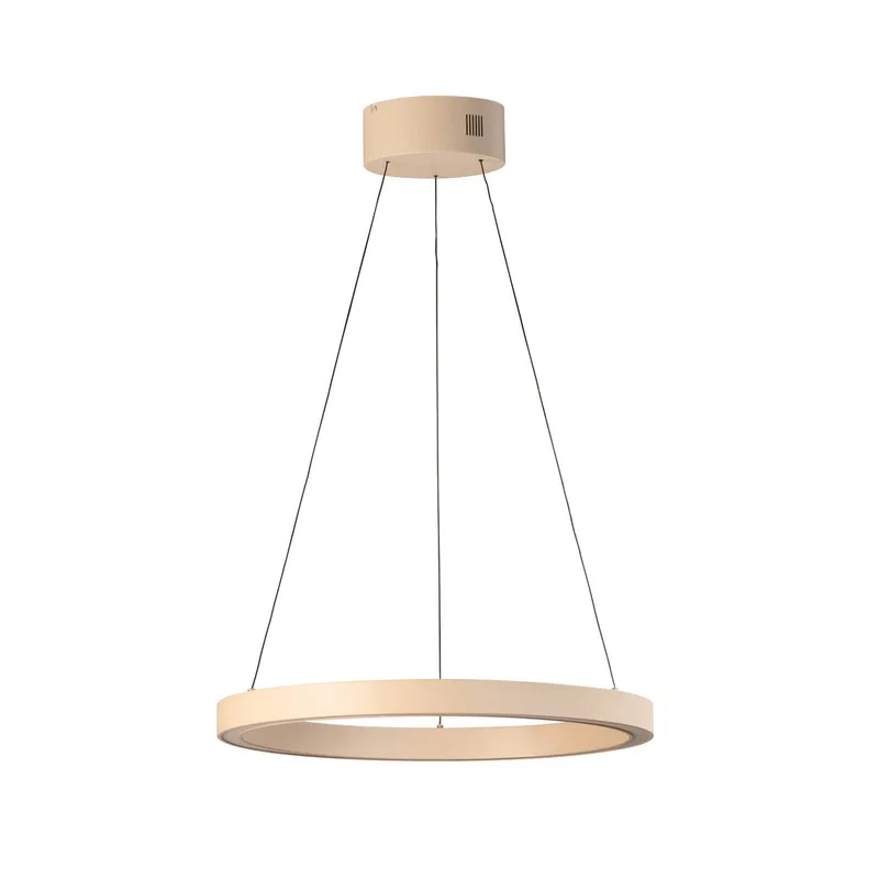 LED hanglamp Silvio, Ø 60 cm, zandkleurig, metaal, CCT från Fischer & Honsel i Zand – produktbild