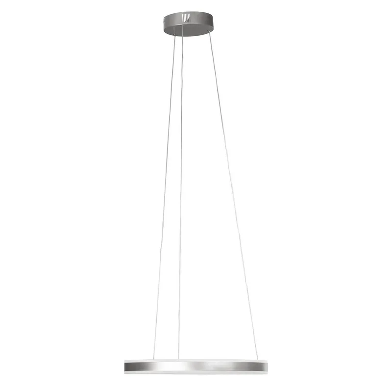 LED hanglamp Sirko, Ø 50 cm, nikkelkleurig, metaal, CCT fra Fischer & Honsel i Nikkel, Hvid – produktbillede