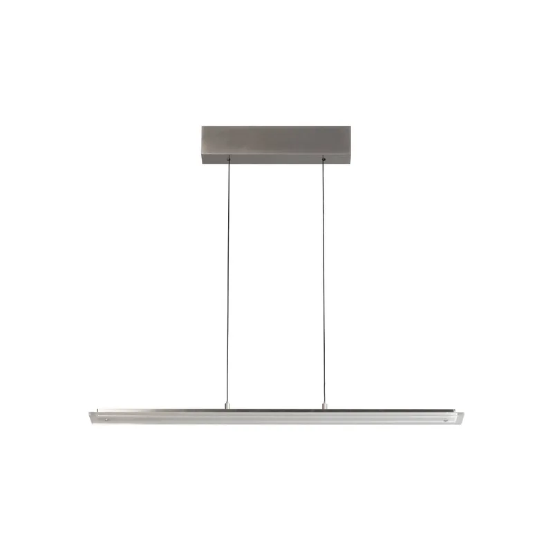 LED hanglamp Torvi, lengte 135 cm, nikkelkleurig/wit, CCT från Fischer & Honsel i Nikkel, Krom, Vit, Helder – produktbild