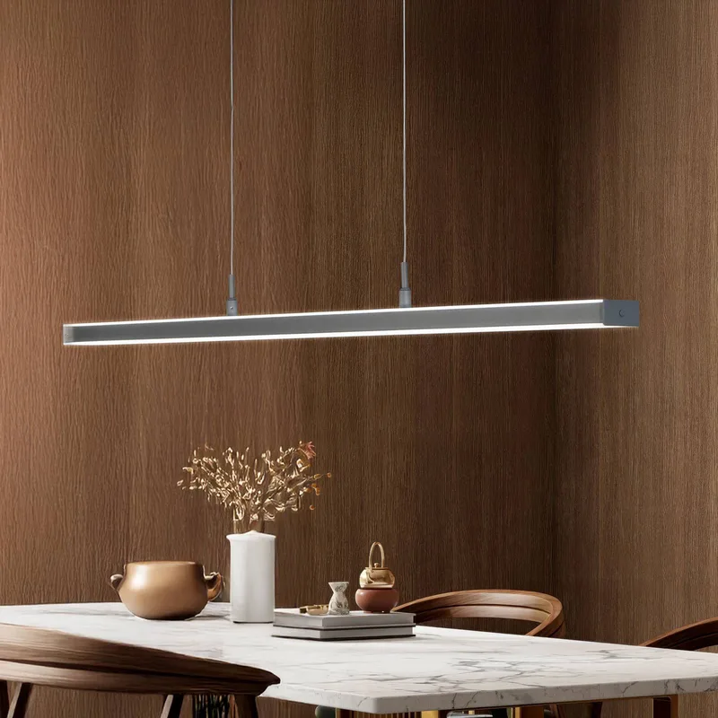 LED hanglamp Valeno, lengte 115 cm, CCT, touchdimmer von Fischer & Honsel in Grau – Produktfoto