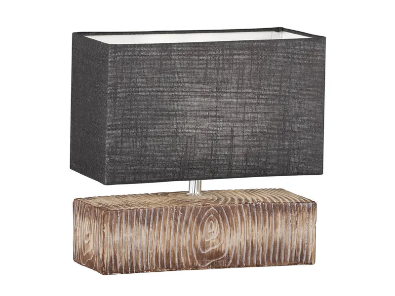 LED Nachttischlampe, Leuchtmittel dimmbar, LED wechselbar, Warmweiß, Keramik Lampen-Fuß & Leinen Lampenschirm Grau Landhausstil, 30cm klein de Fischer & Honsel en Beige, Gris – photo produit
